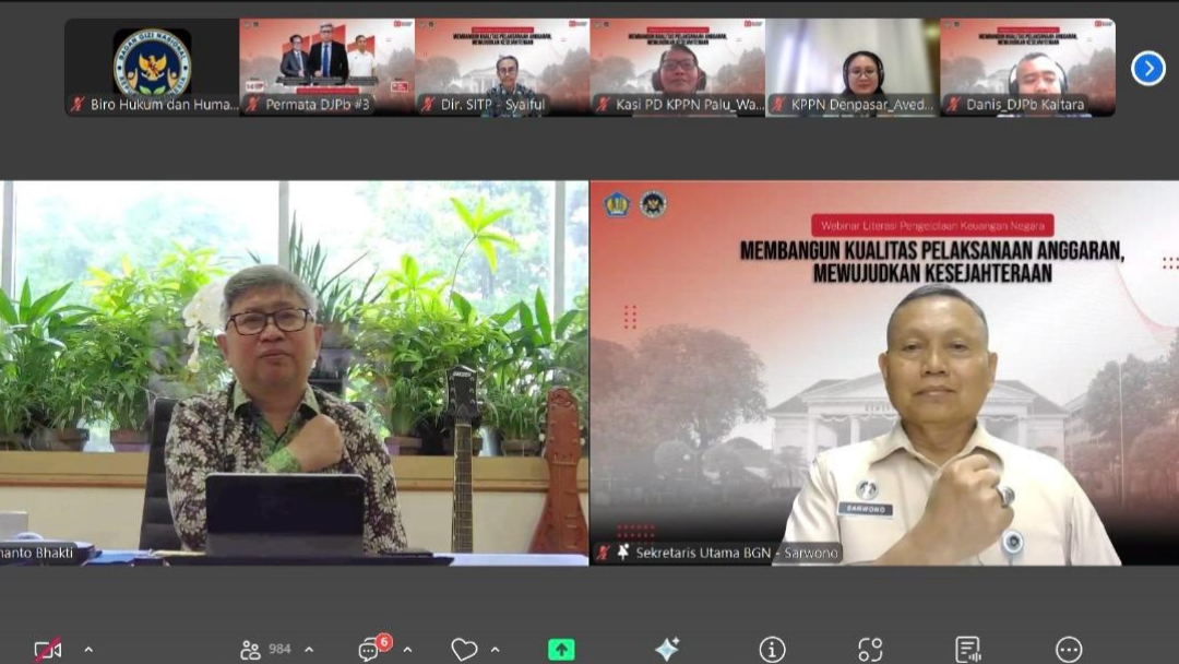 Tingkatkan Kualitas Anggaran, BGN Lingga dan Kemenkeu Selenggarakan Webinar Literasi Keuangan